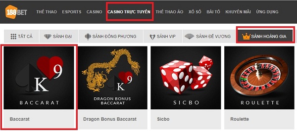 Baccarat trực tuyến 188BET – Tìm hiểu luật chơi và cách chơi cơ bản Baccarat