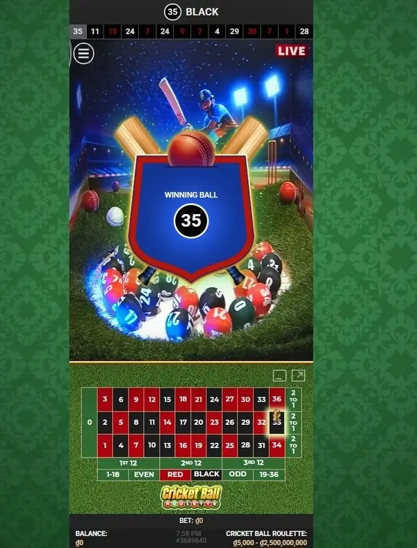 Roulette Bóng Cricket là gì Cách chơi đậm chất Cricket casino